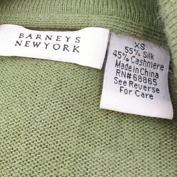 Barneys New York Cashmere Silk Cardigan XS Button-up Collard Sweater Floral - Picture 6 of 7